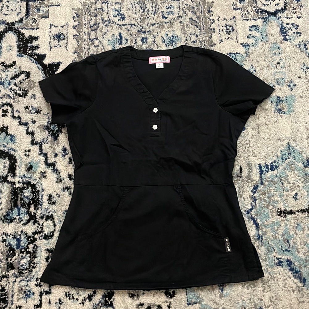 💰3 items for $25 🏷 Women Koi by Kathy Peterson Justine Black Scrub Top sz S